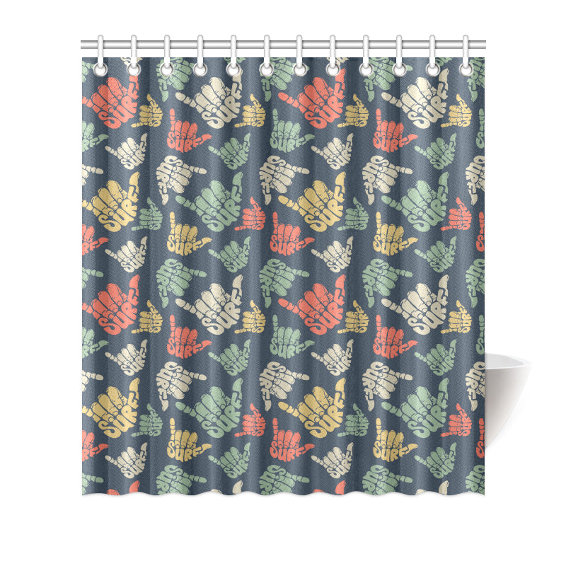 Surf Hand sign Shower Curtain