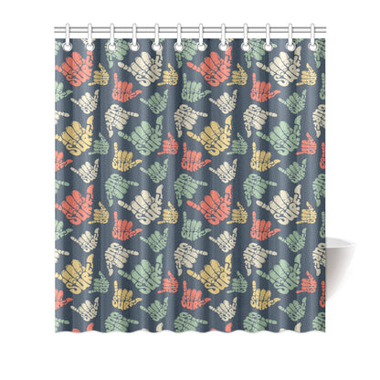 Surf Hand sign Shower Curtain