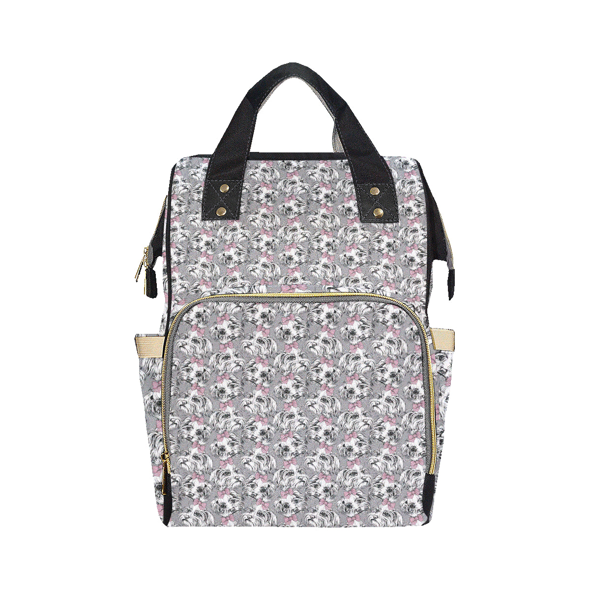 Maltese Pattern Print Design 01 Diaper Bag Backpack