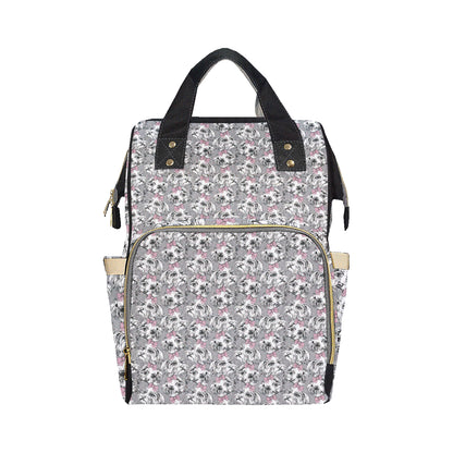 Maltese Pattern Print Design 01 Diaper Bag Backpack