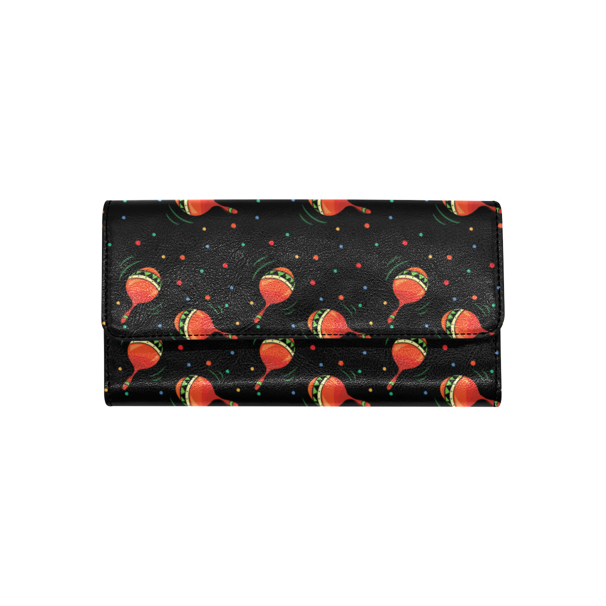Maracas Pattern Print Design 03 Women's Trifold Wallet