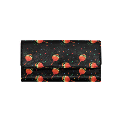 Maracas Pattern Print Design 03 Women's Trifold Wallet
