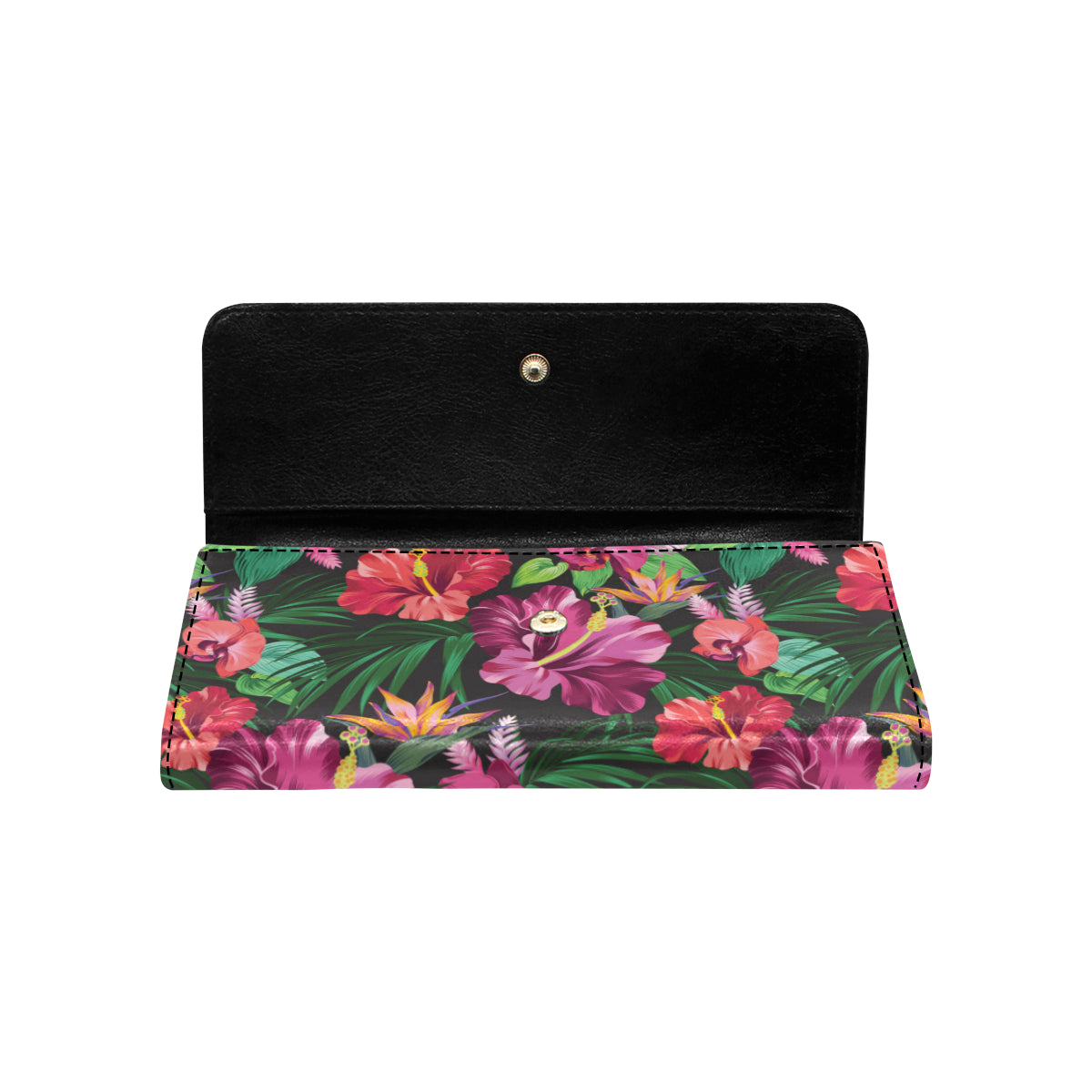 Hawaiian Flower Hibiscus tropical Women's Trifold Wallet