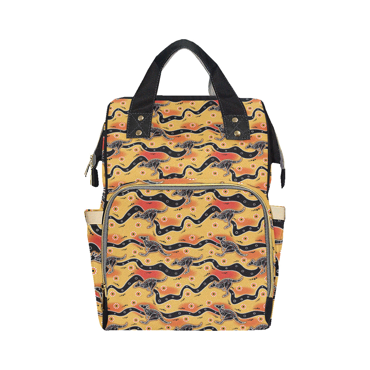 Kangaroos Aboriginal  Pattern Print Design 06 Diaper Bag Backpack