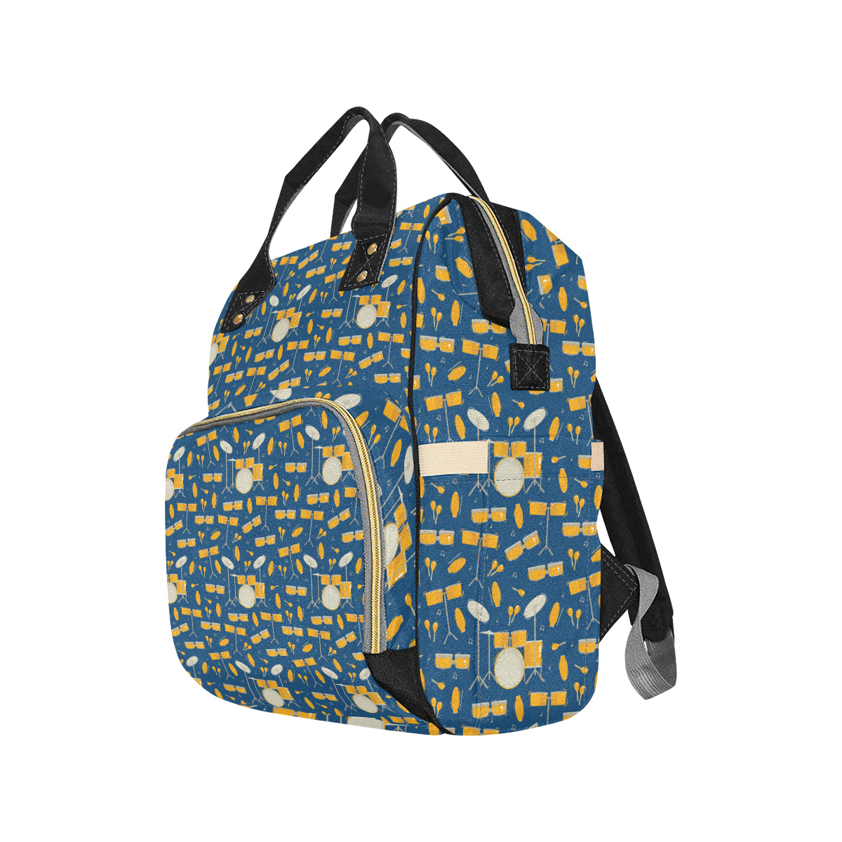 Drum Set Pattern Print Design 03 Diaper Bag Backpack