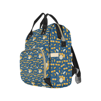 Drum Set Pattern Print Design 03 Diaper Bag Backpack