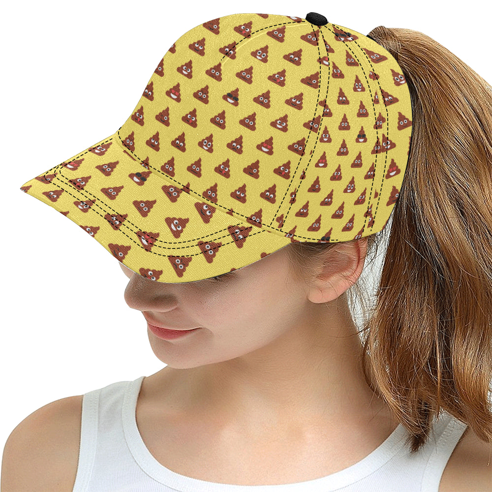 Emoji Poop Print Pattern Snapback Cap