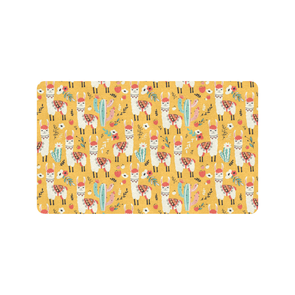 Llama Cute Themed Print Rubber Doormat