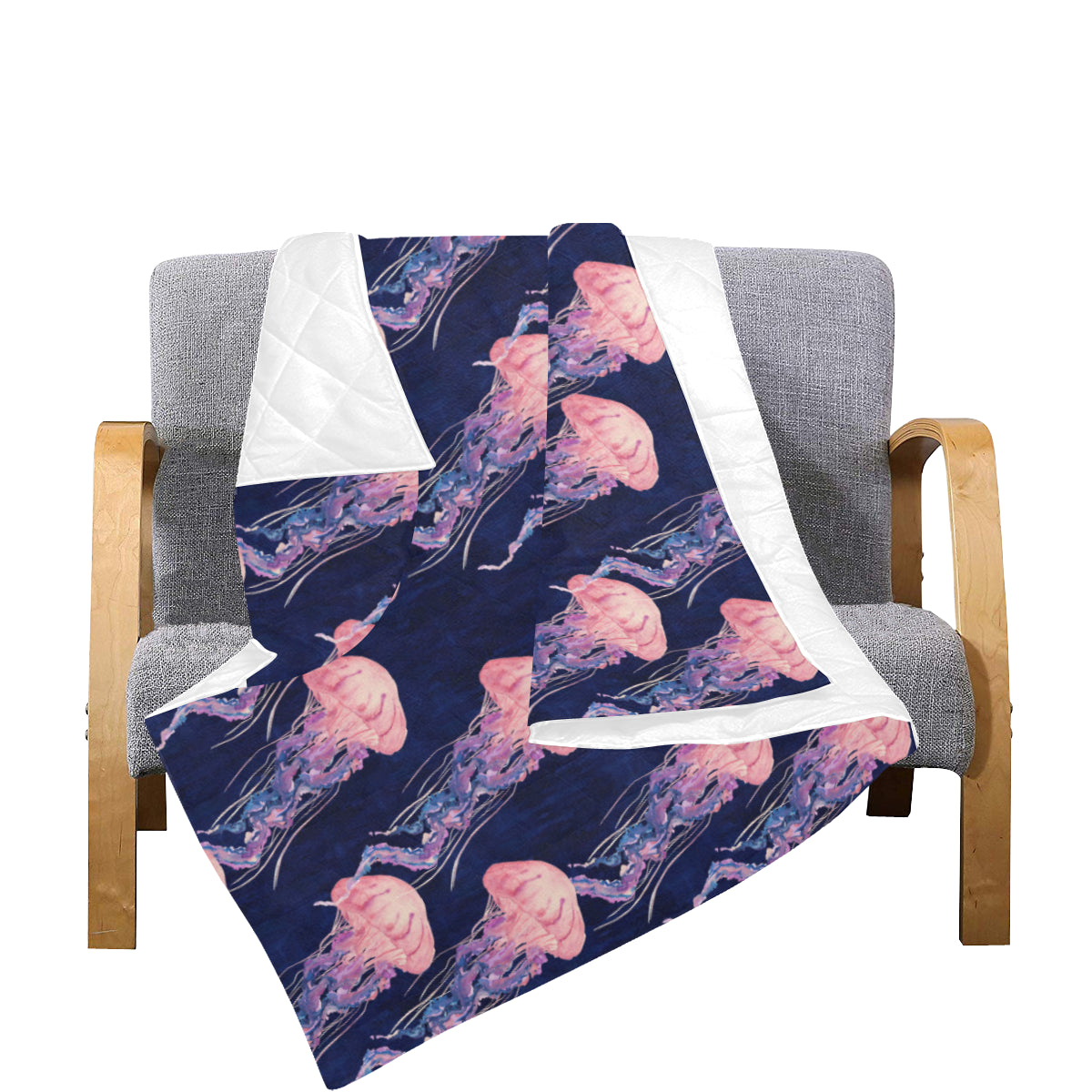 Jellyfish Pattern Print Design 03 Premium Quilt