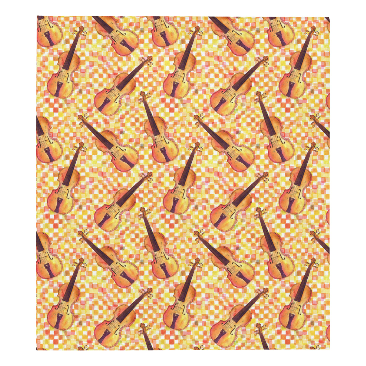 Violin Pattern Print Design 03 Premium Quilt