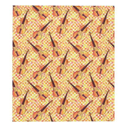 Violin Pattern Print Design 03 Premium Quilt