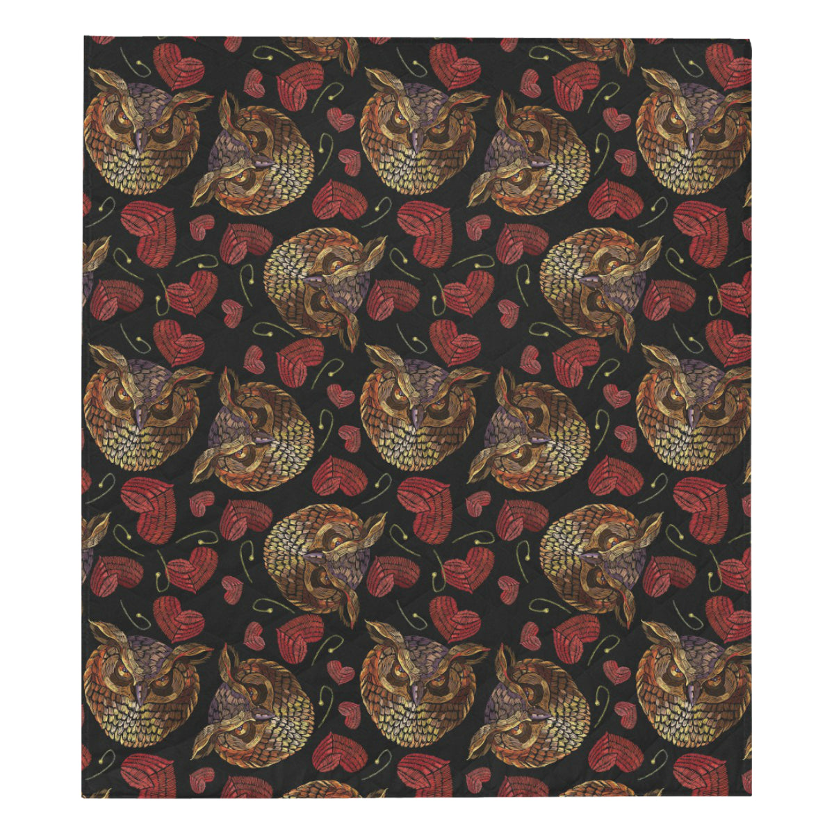 Owl Pattern Print Design A08 Premium Quilt
