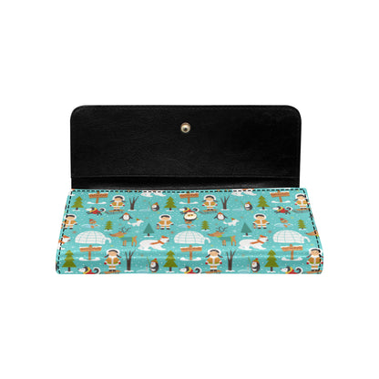 Eskimo Pattern Print Design 01 Women's Trifold Wallet