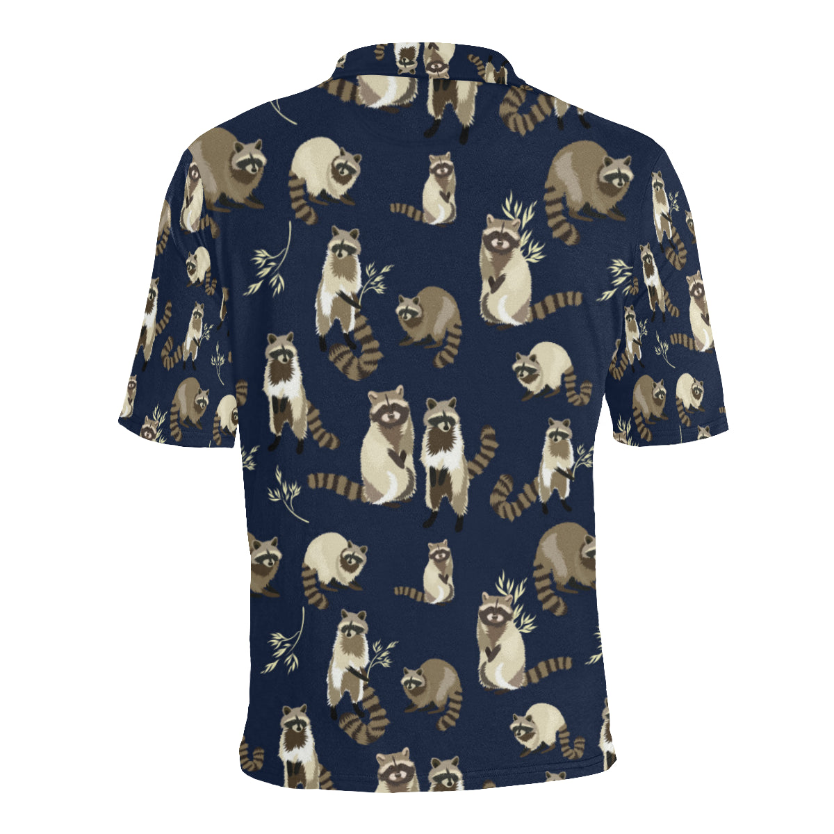 Raccoon Pattern Print Design A06 Men Polo Shirt