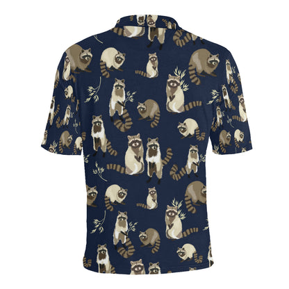 Raccoon Pattern Print Design A06 Men Polo Shirt