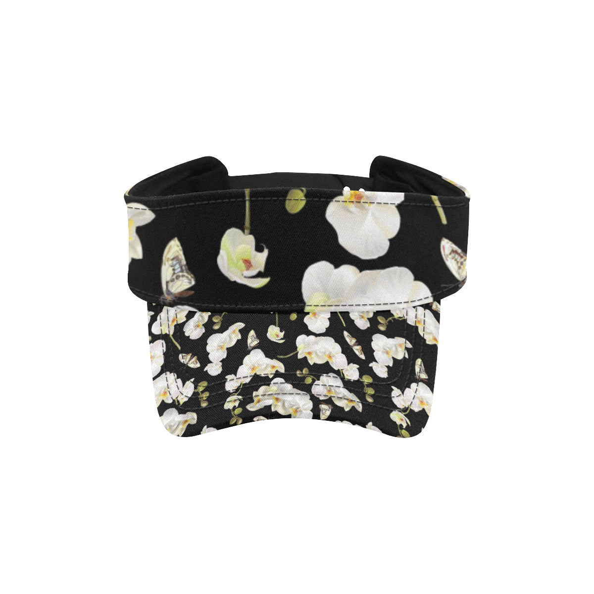 Orchid White Pattern Print Design OR011 Unisex Sun Visor