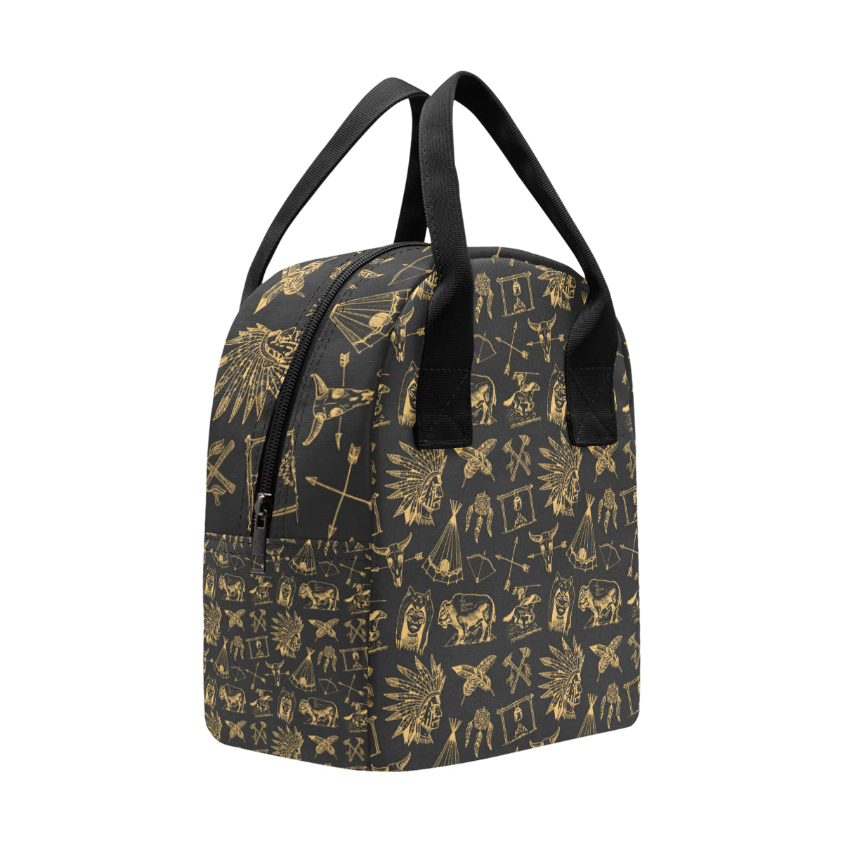 American indian Gold Style Insulated Lunch Bag