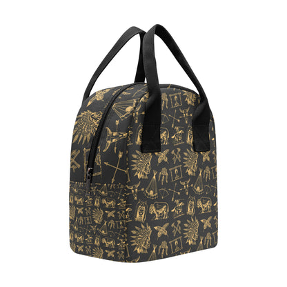 American indian Gold Style Insulated Lunch Bag