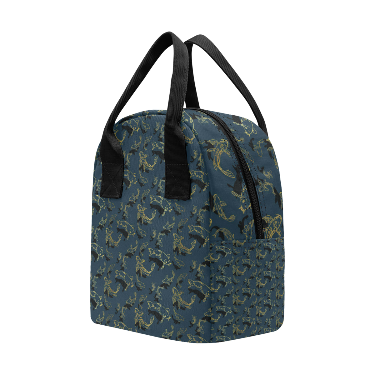 Koi Carp Gold Design Themed Print Insulated Lunch Bag