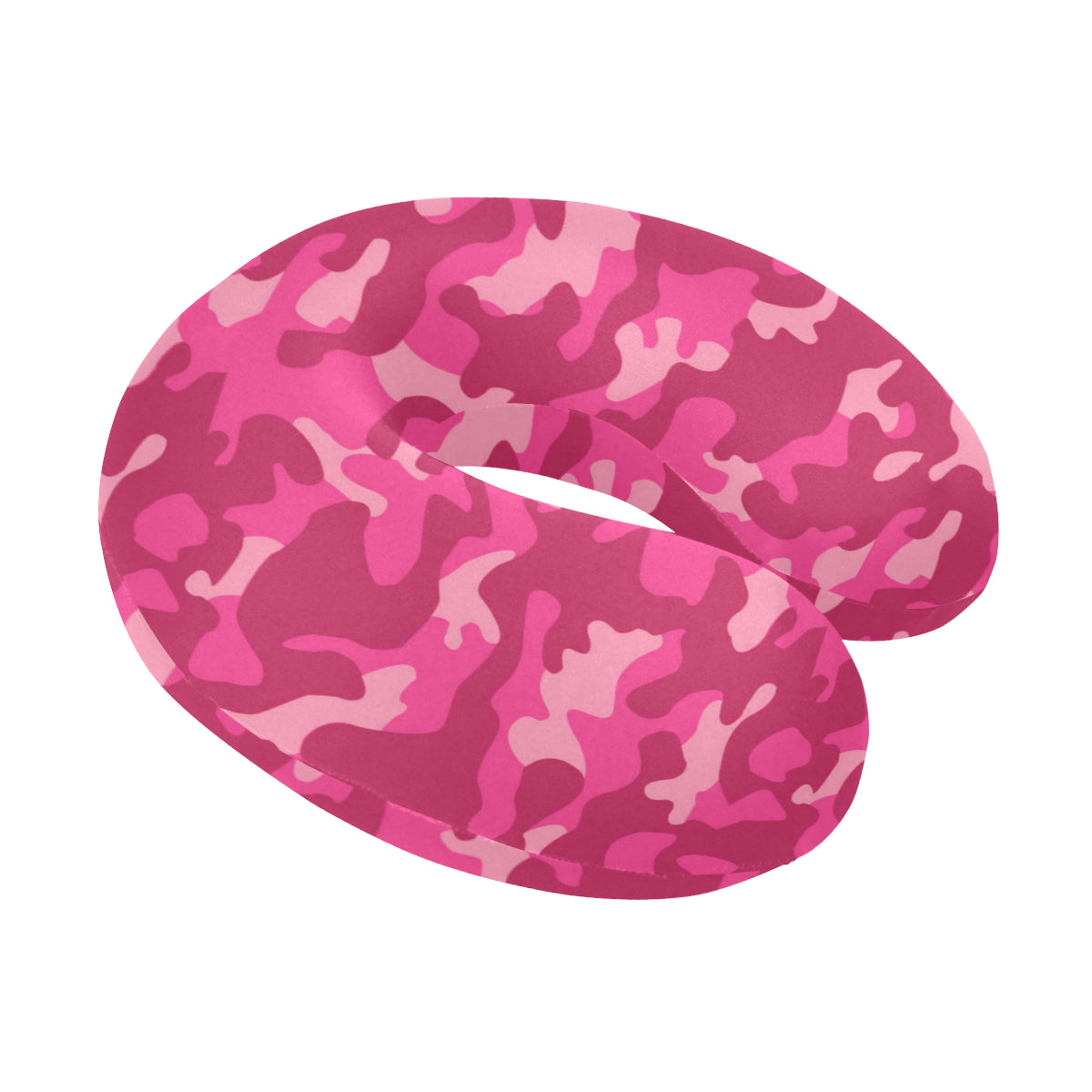 Camo Pink Pattern Print Design 01 U-Shaped Travel Neck Pillow