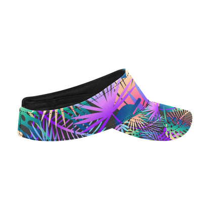 Neon Flower Tropical Palm Leaves Unisex Sun Visor
