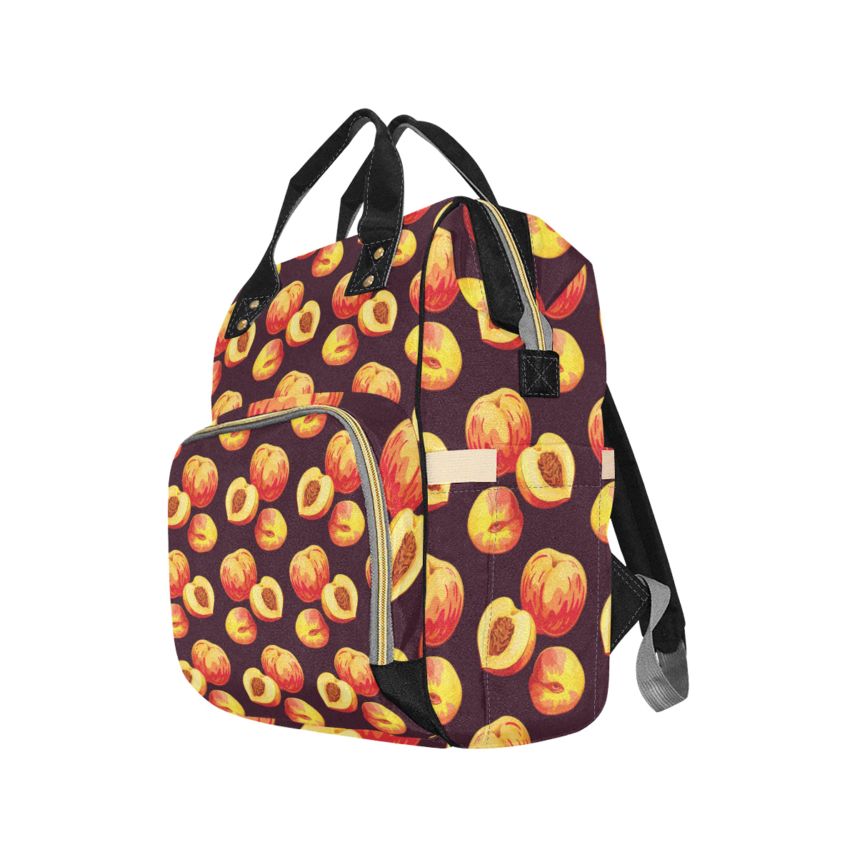 Peach Pattern Print Design A04 Diaper Bag Backpack