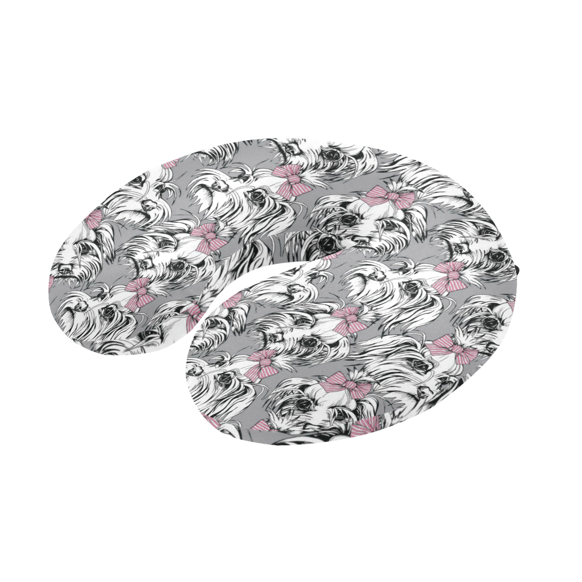 Maltese Pattern Print Design 01 U-Shaped Travel Neck Pillow