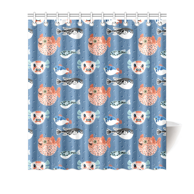 Fugu Pattern Print Design 02 Shower Curtain