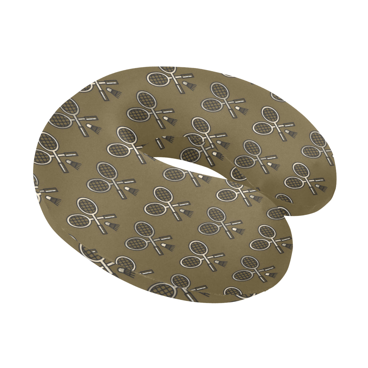 Badminton Pattern Print Design 07 U-Shaped Travel Neck Pillow