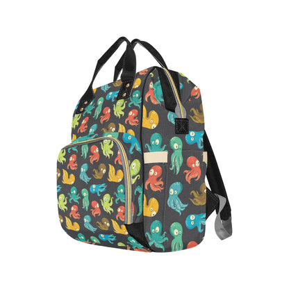 Octopus Pattern Print Design A01 Diaper Bag Backpack