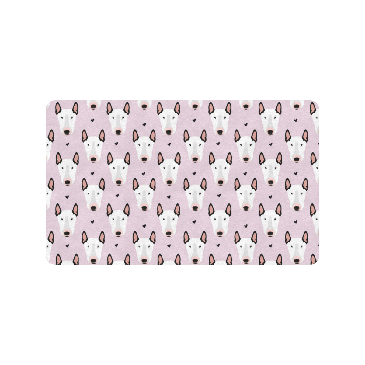 Bull Terrier Pink Print Pattern Rubber Doormat