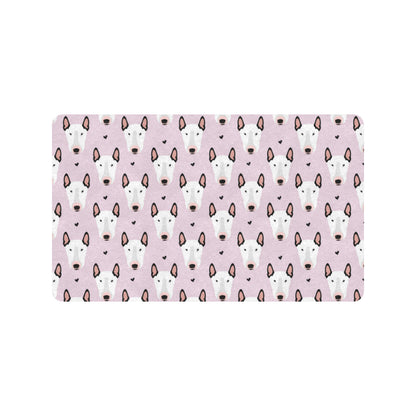 Bull Terrier Pink Print Pattern Rubber Doormat