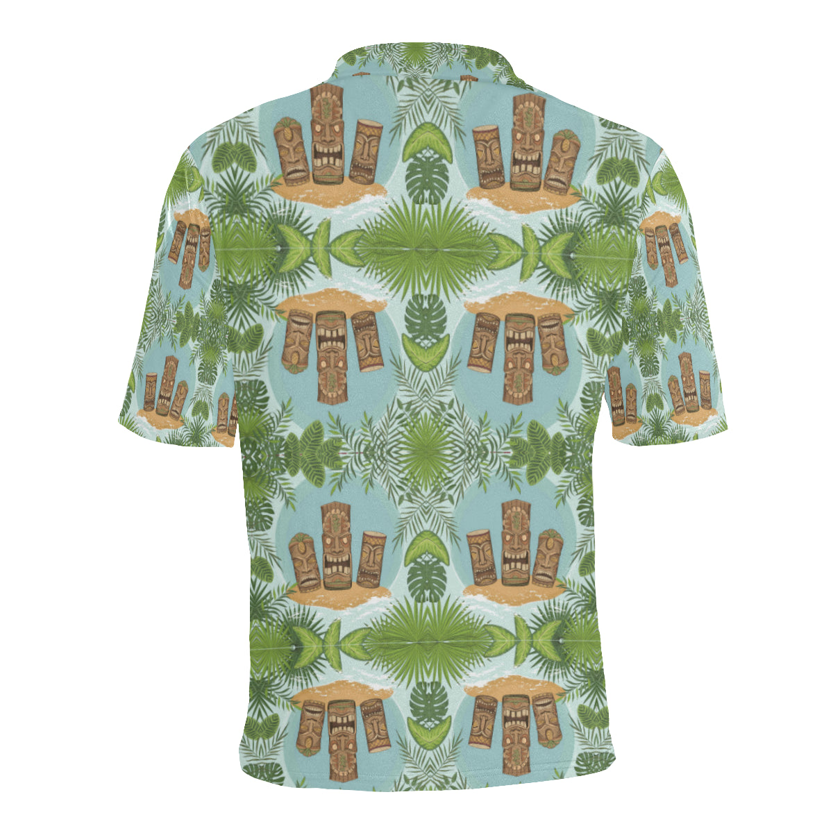 Tiki Wood Island Men Polo Shirt
