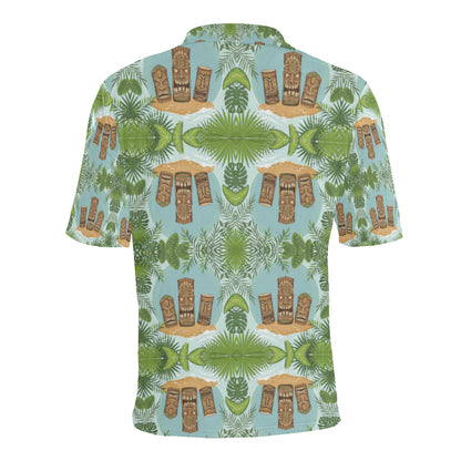Tiki Wood Island Men Polo Shirt