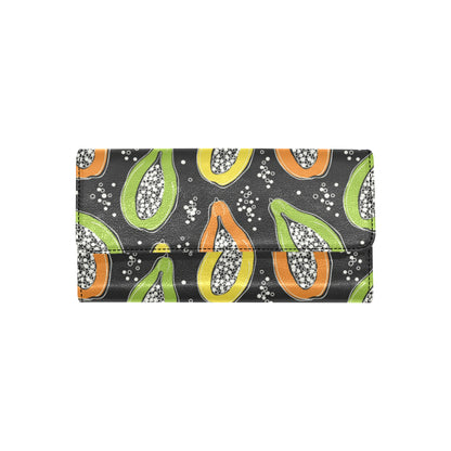 Papaya Pattern Print Design PP05 Women's Trifold Wallet