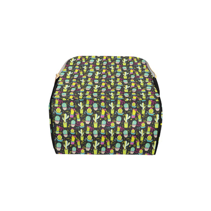 Cactus Neon Style Print Pattern Diaper Bag Backpack