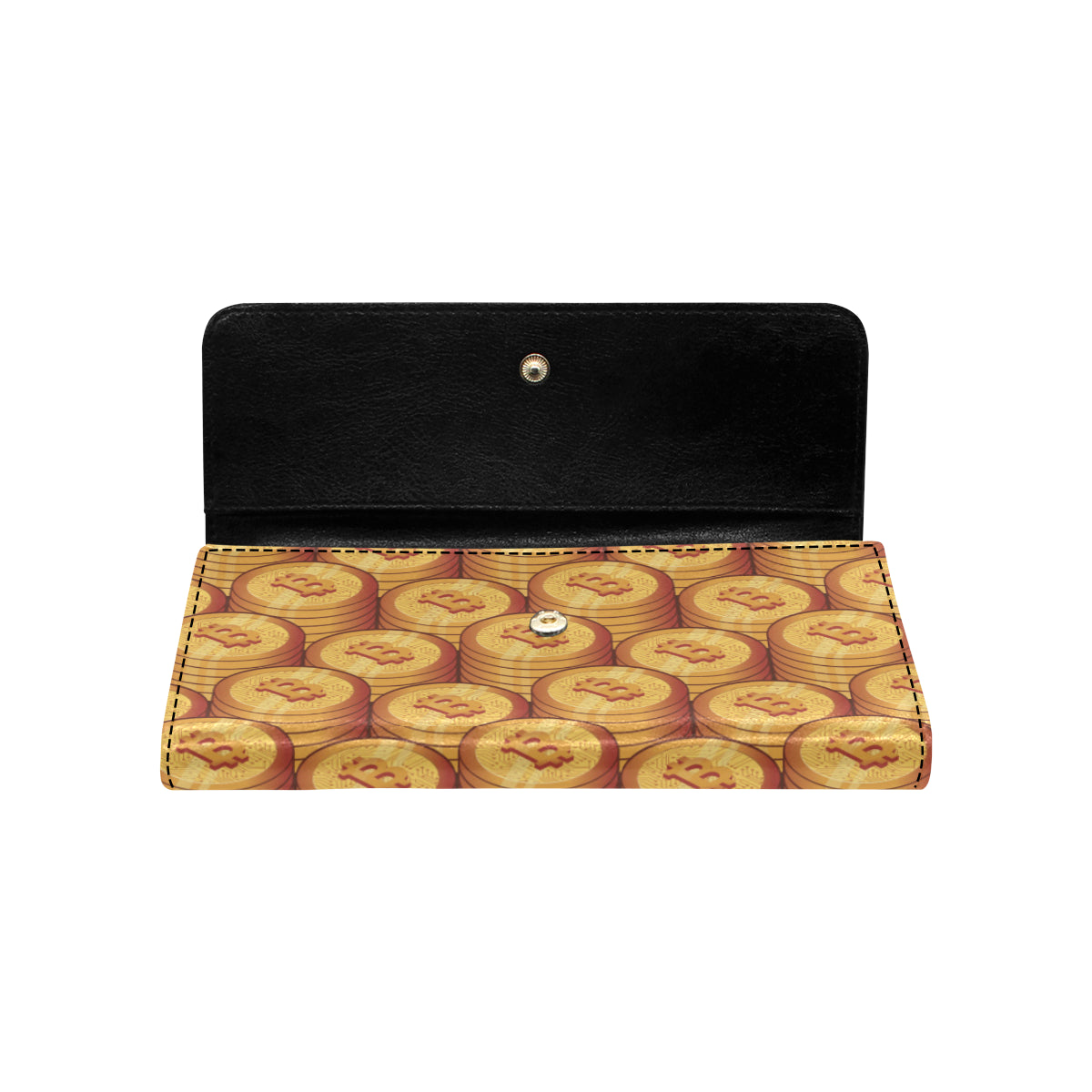 Bitcoin Pattern Print Design 02 Women's Trifold Wallet