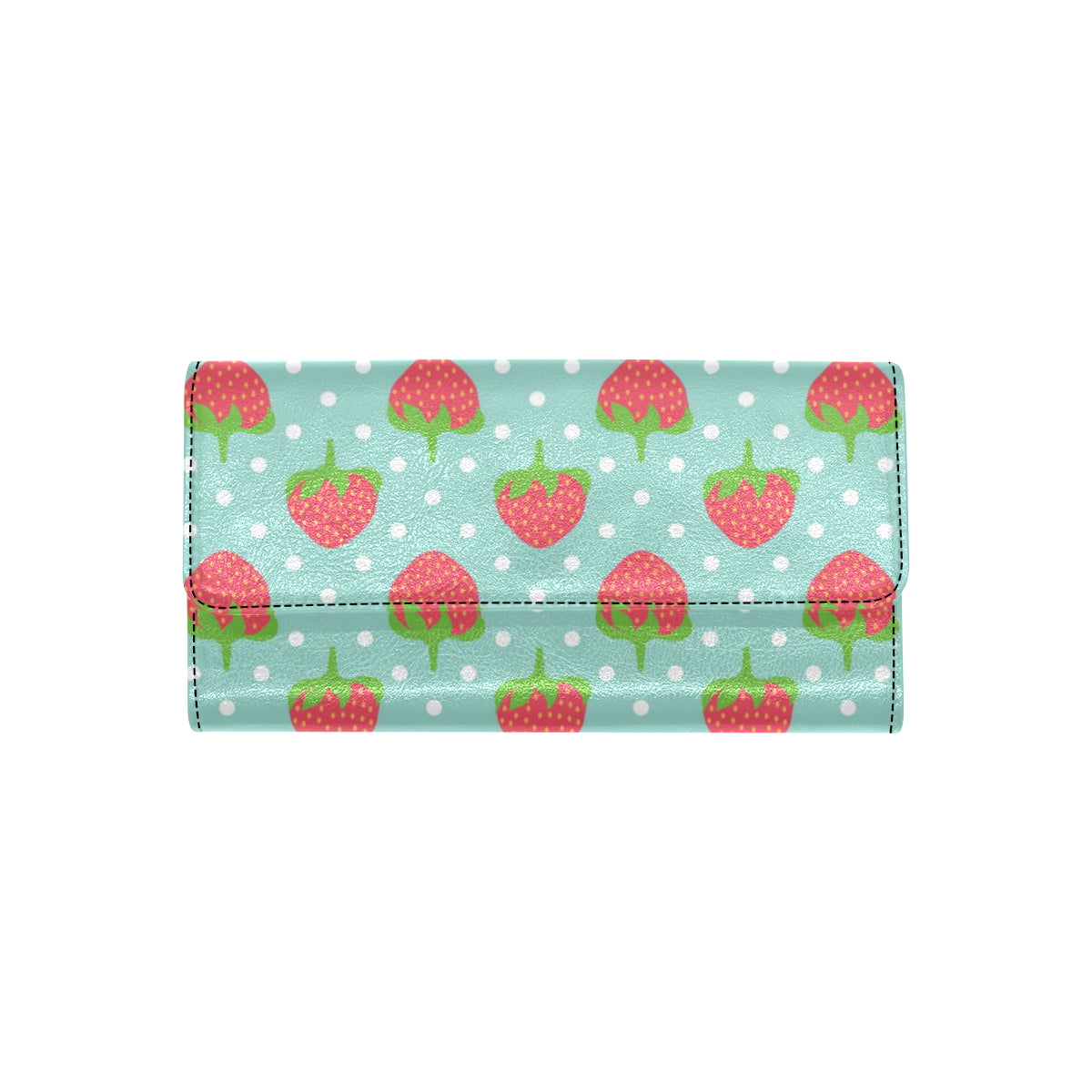 Strawberry Pattern Print Design SB06 Women's Trifold Wallet