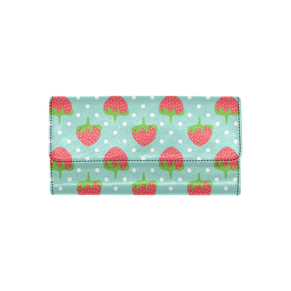 Strawberry Pattern Print Design SB06 Women's Trifold Wallet