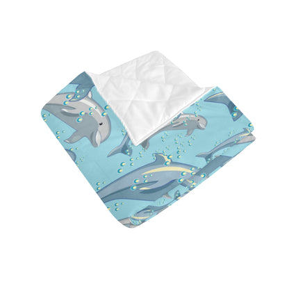 Dolphin Print Pattern Premium Quilt