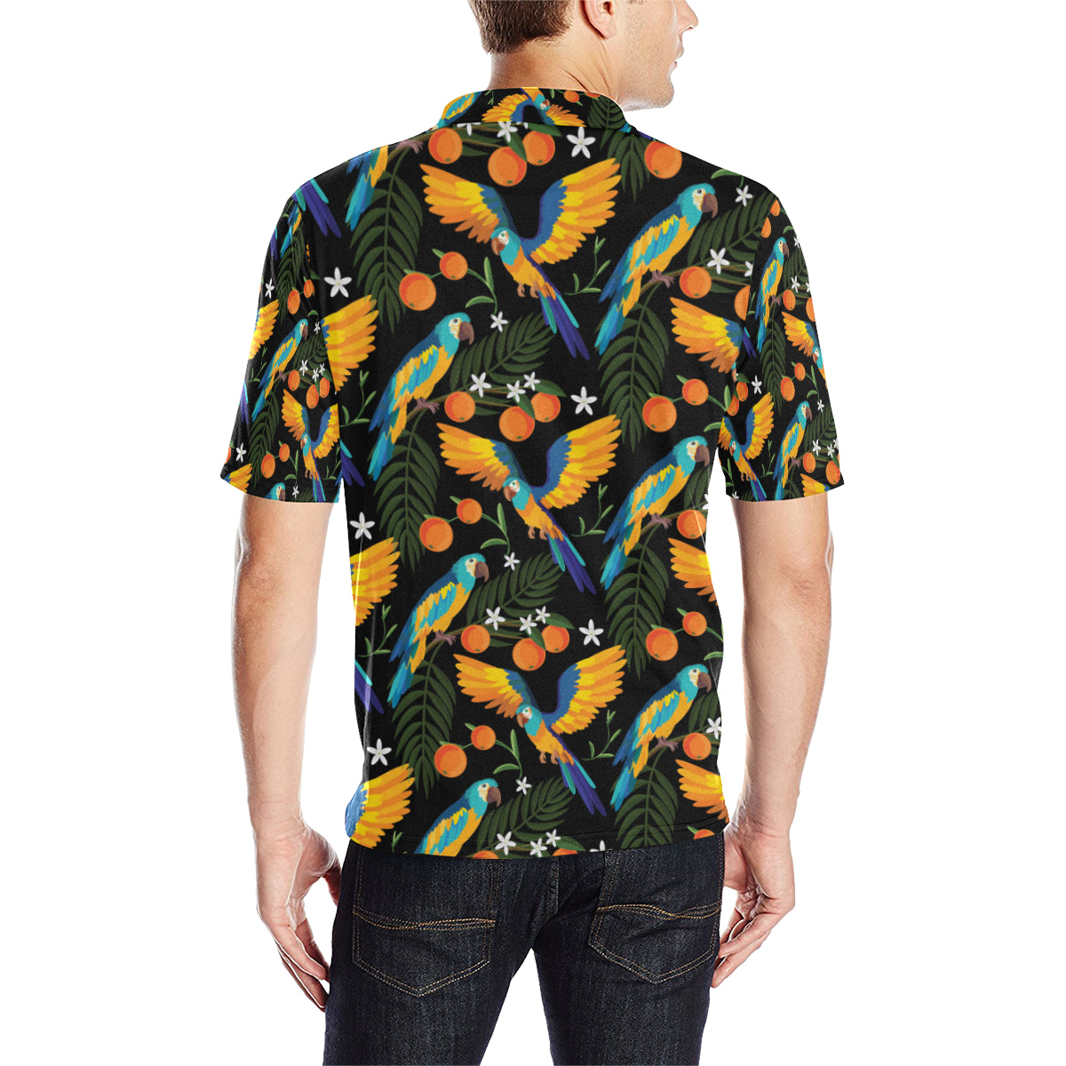 Macaw Pattern Print Design 03 Men Polo Shirt