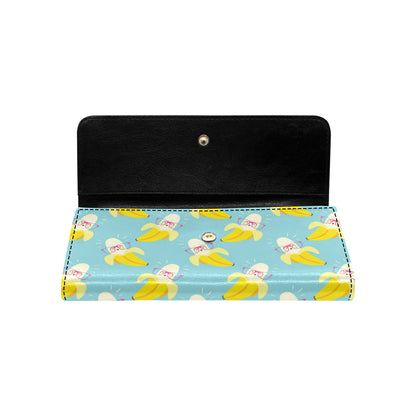 Banana Pattern Print Design BA07 Women's Trifold Wallet