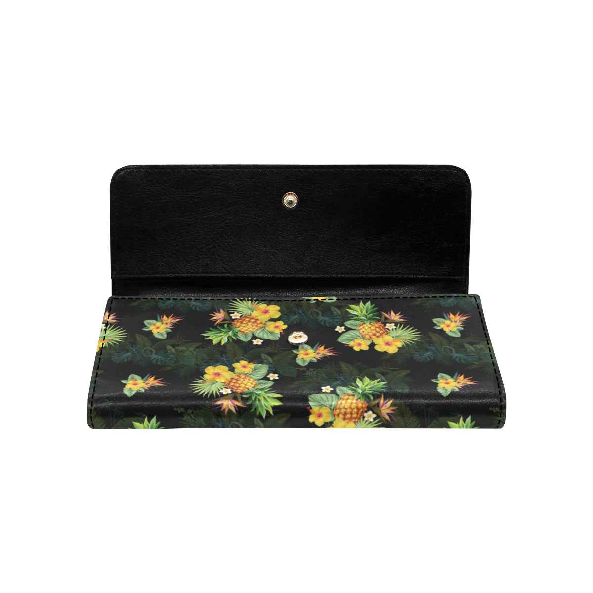 Pineapple Tropical Flower Print Pattern Women's Trifold Wallet