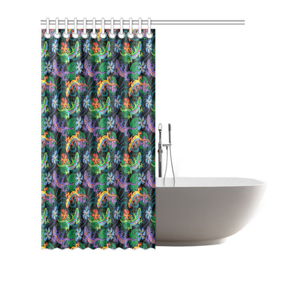 Gecko Colorful Pattern Print Design 01 Shower Curtain