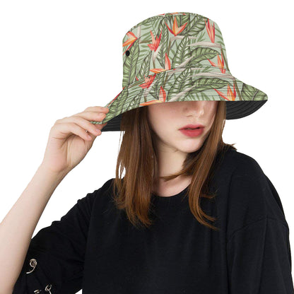 Bird Of Paradise Pattern Print Design BOP08 Unisex Bucket Hat