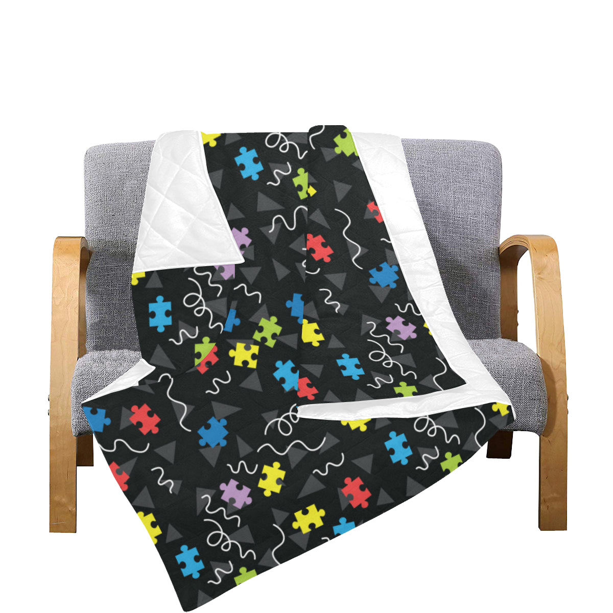 Autism Awareness Pattern Print Design 01 Premium Quilt