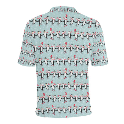 Penguin Sking Design Men Polo Shirt