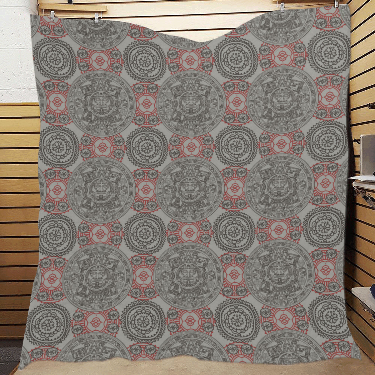 Calendar Aztec Pattern Print Design 04 Premium Quilt