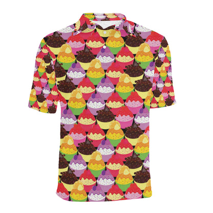 Cupcake Pattern Print Design CP02 Men Polo Shirt