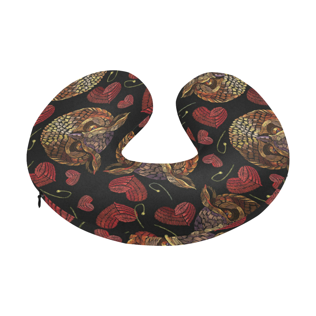 Owl Pattern Print Design A08 U-Shaped Travel Neck Pillow